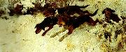 bruno liljefors fyra jagande hundar isho Sweden oil painting artist